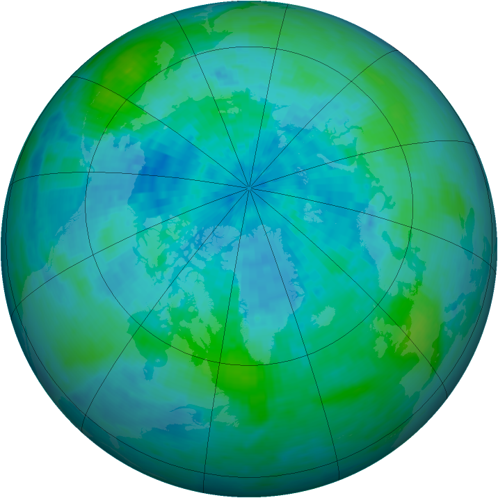Arctic ozone map for 14 September 1993